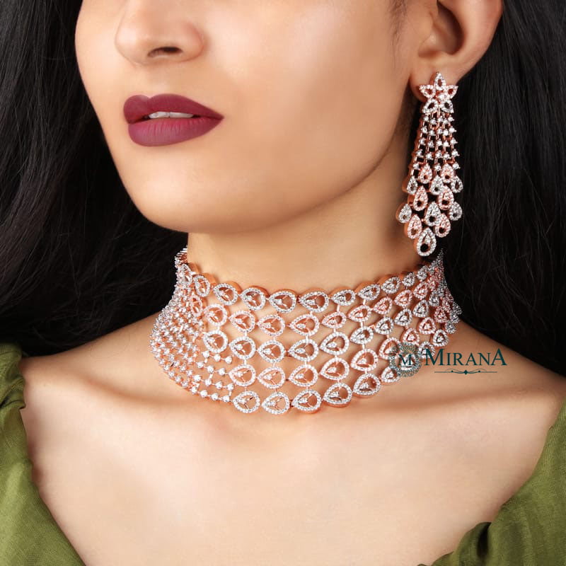 Buy Latest Bridal Choker Necklace Set Online – Gehna Shop