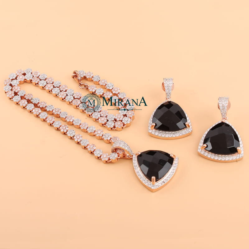 18k Rose Gold Rosary Black Diamond Necklace #100850 - Seattle Bellevue |  Joseph Jewelry
