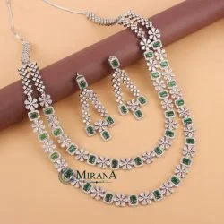 MJNK21N450-3-Cristina-Double-Layered-Green-Colored-Designer-Necklace-Set-Silver-Look-9.jpg