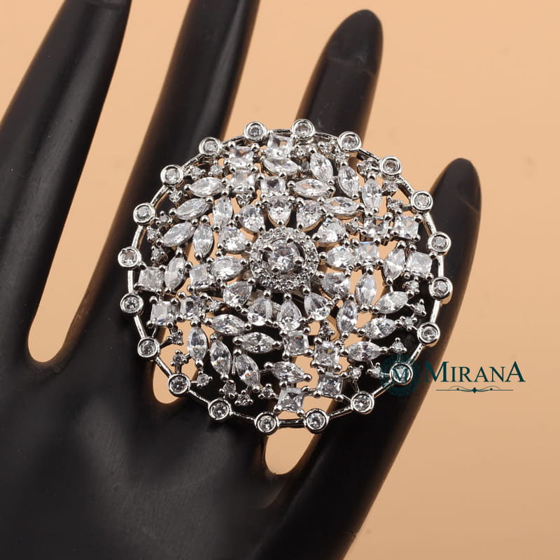 Buy Gold Plated Embellished Pearl Ring by Ishhaara Online at Aza Fashions.