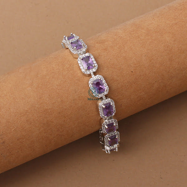 Dreamy elegance” – Lavender Jade bracelet, Zircon charm, purple bracelet –  Crystal boutique