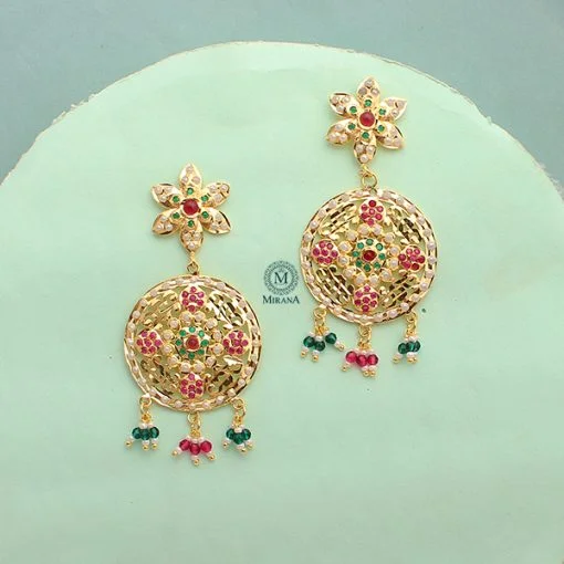 Jadau Ruby Green Chand Bali Earrings Tikka/indian Big Earrings Tikka Set/  Punjabi Indian Jewellery/jadau Jhumka Jhumki Pakistani Set - Etsy