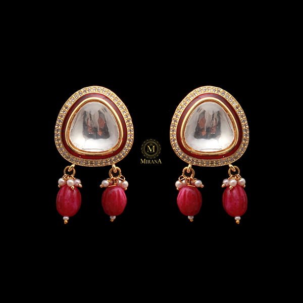 Ladies Vintage Estate Cabochon Cut 2.70Carats Natural Ruby Diamond Clip  Earrings - Levi Family Jewelers