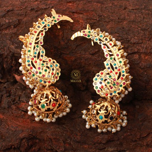 Varya Multi Colour Pearl Jadau Earrings