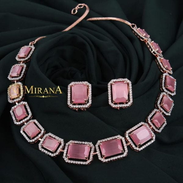 Pink Diamond Necklace Sets