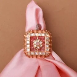 Aanshi Pastel Pink Polki Designer Ring