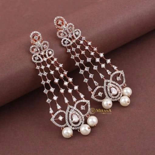 Party Look Cocktail Earrings With Pearls Drop