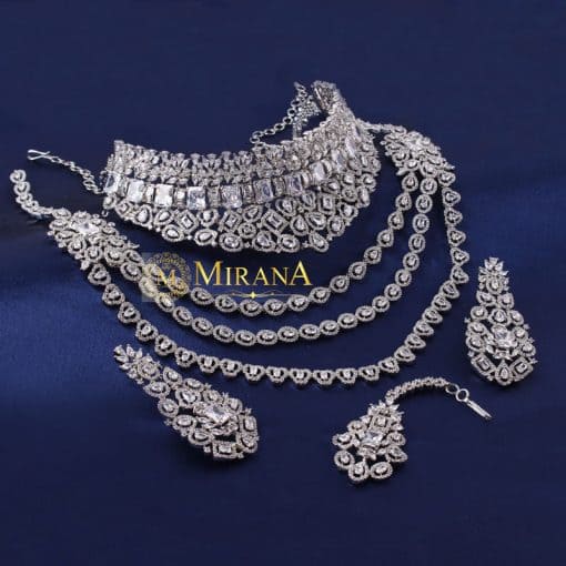 Victoria Diamond Look Bridal Necklace Set