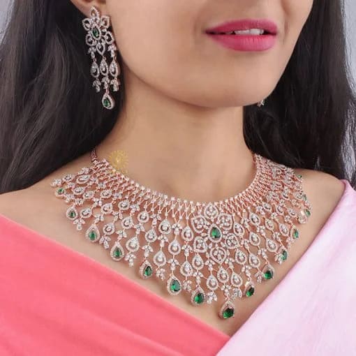 Senorita Green Coloured Bridal Necklace Set