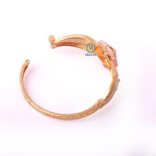 Tanisha Multi Pastel Colour Polki Bracelet - Image 5