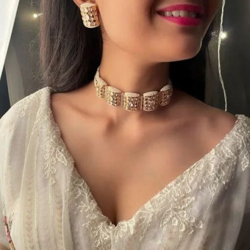 Kiya Pearl Polki Choker Set