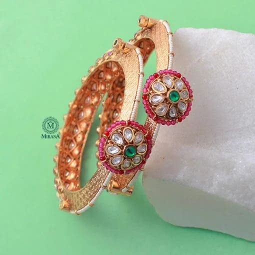 Roshita Ruby Green Antique Designer Bangles