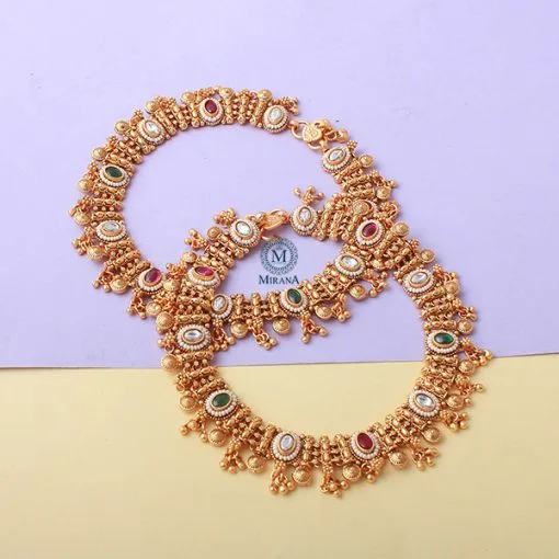 Tashvi Antique Designer Anklets - Image 2