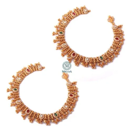 Tashvi Antique Designer Anklets - Image 5