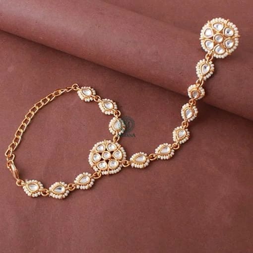 Pallavi Pearl Polki Designer Bracelet