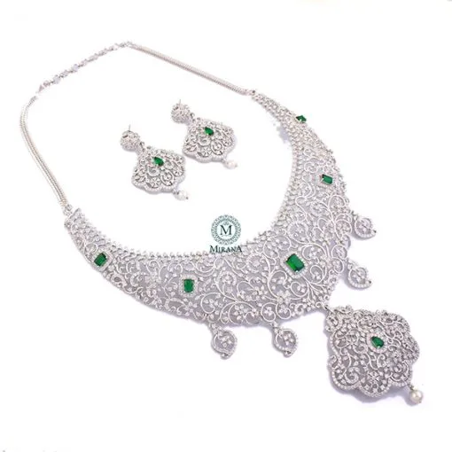 Shringar CZ Bridal Necklace set - Image 3