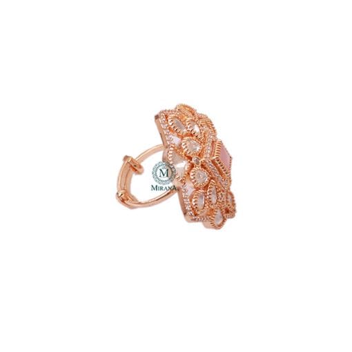 Ojal Pastel Pink Polki Designer Ring - Image 4