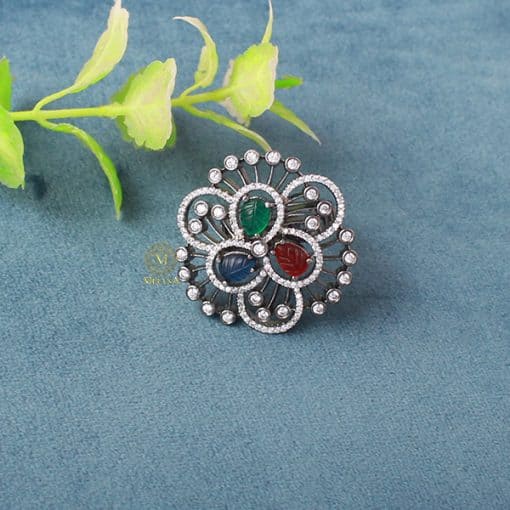 Erin Multi Colour CZ Designer Ring