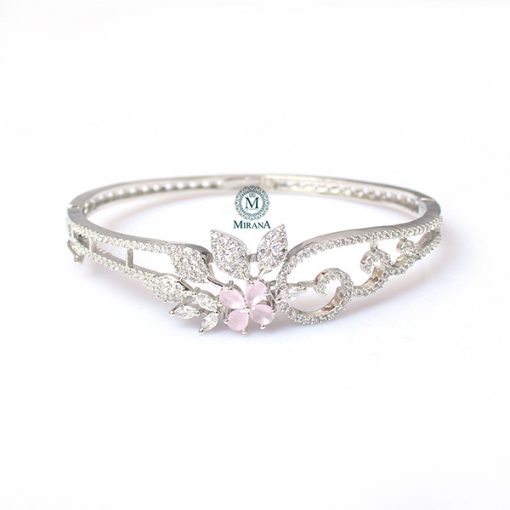 Sophia Pastel Pink CZ Designer Bracelet - Image 2