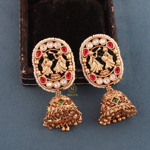 Shehnai Antique Designer Jhumkas