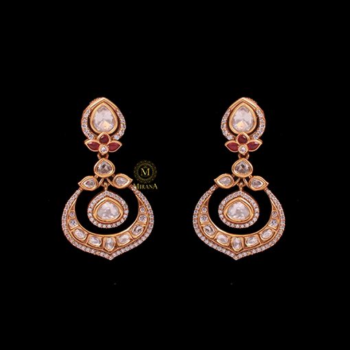 Bhawna Ruby Polki Designer Earrings - Image 2