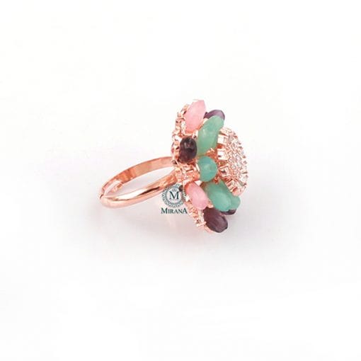 Zuri Trio Colour CZ Designer Ring - Image 5