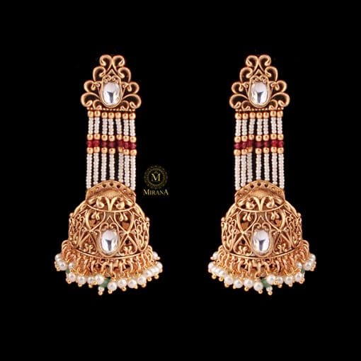 Kriti Pearl Antique Designer Jhumkas