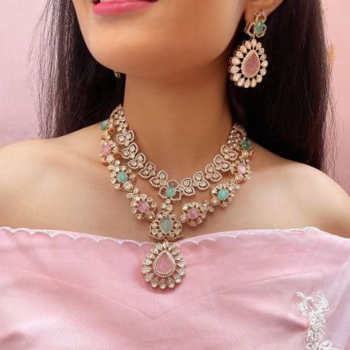 Reenal Multi Pastel Colour Layered Necklace Set