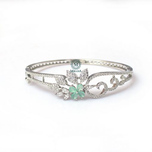 Sophia Pastel Green CZ Designer Bracelet - Image 2