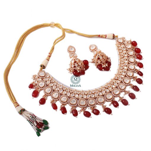 Bhavika Ruby Polki Designer Choker Set - Image 4