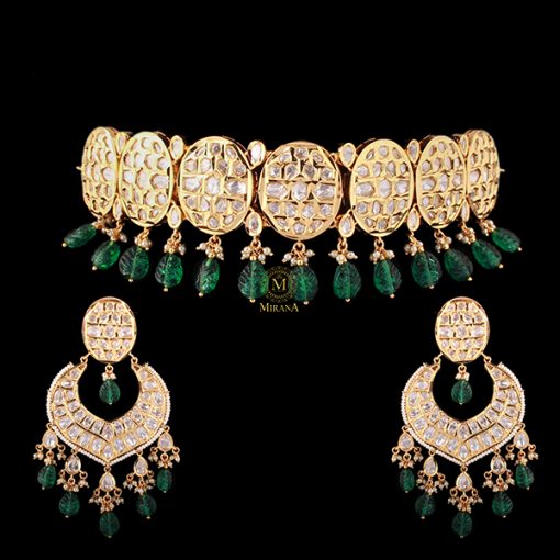 Jyotika Green Polki Designer Choker Set