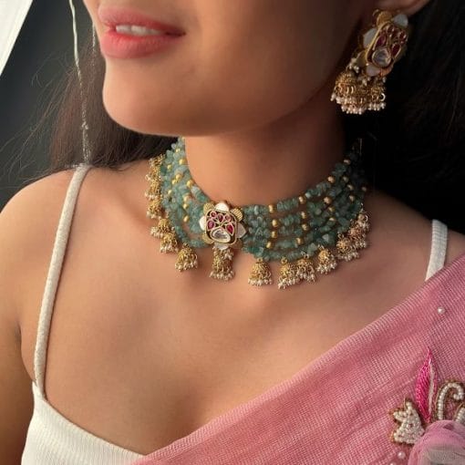 Ritvika Pearl MOP Polki Designer Choker Set