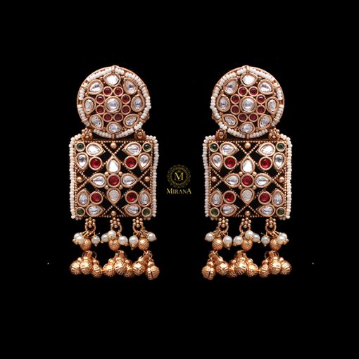 Jiyana Pearl Antique Designer Earrings - Image 2