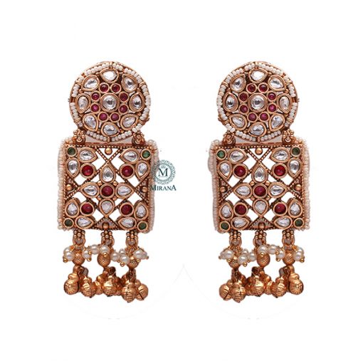 Jiyana Pearl Antique Designer Earrings - Image 4