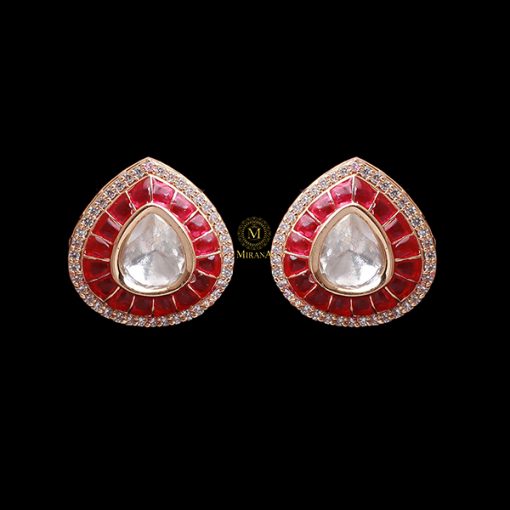 Shivani Ruby Polki Designer Studs - Image 2