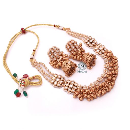 Kitashi Pearl Antique Designer Necklace Set - Image 4