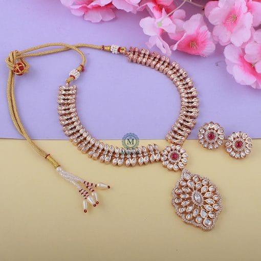 Kajal Ruby Polki Designer Necklace Set