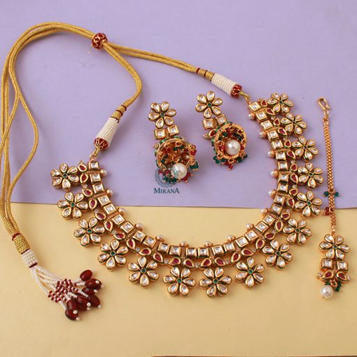 Shivanya Kundan Designer Necklace Set - Image 2