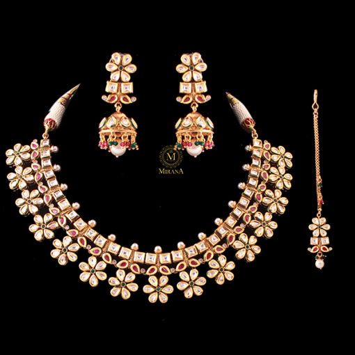 Shivanya Kundan Designer Necklace Set - Image 3