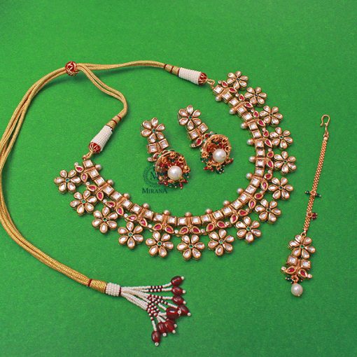 Shivanya Kundan Designer Necklace Set - Image 4